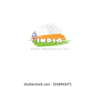 15 August. Indien Unabhängigkeitstag Feierlichkeiten Hintergrund.Grußkarte und Poster Design. Vektorgrafik - Vektorgrafik
