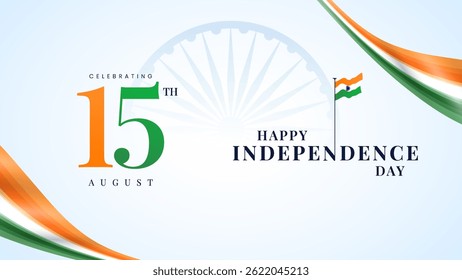 15 august India Independence day Celebration. 15 August Indian Happy Independence Day Celebration Poster Design Template