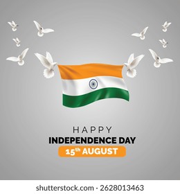 15 August Indian Happy Independence Day Celebration Poster Design Template
