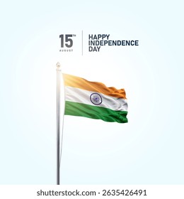 15 August Indian Happy Independence Day Celebration Poster Design Template. happy independence day India with Indian flag. abstract vector illustration design.
