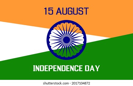 15 de agosto Día de la Independencia de la India, afiche o cartel patriótico