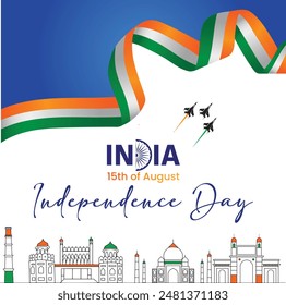 15 de agosto Día de la Independencia de la India con herencia india y avión de combate	