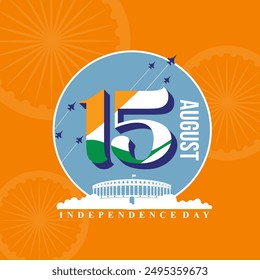 15 DE AGOSTO- Ilustración vectorial del 15 de agosto. Feliz Día de la Independencia de India