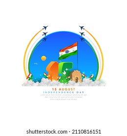 15 AUGUST- vector illustration of 15 august. Independence Day