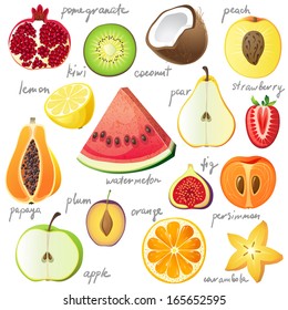 15 bright fruit pieces