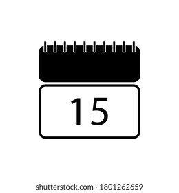 15 Calendar icon. Flat design style.Modern flat Web site page and mobile app design vector element.