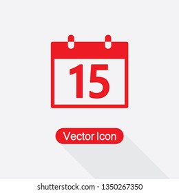 15 Calendar Icon Vector Illustration Eps10