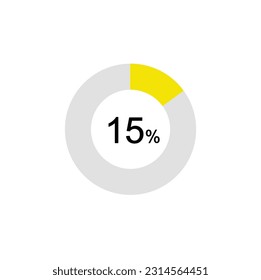 15% circle diagrams Infographics vector, 15 Percentage ready to use for web design.