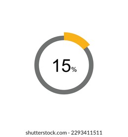 15% Circle loading icon template. Update or loading symbol for web or application, 16 percent.
