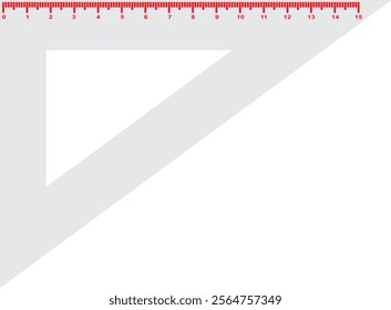 15 cm triangle ruler vector