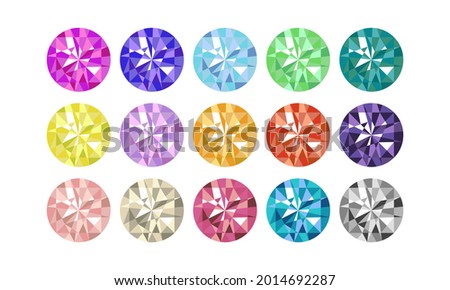 15 colored diamonds vector illustration