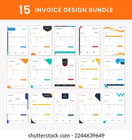 15 recopilación de paquetes de diseño de facturas corporativas, diseño de conjuntos de facturas comerciales. Diseño de diseño estacional