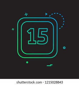15 Date Calender icon design vector