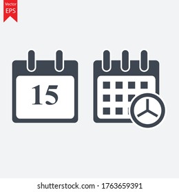 15 days event web icon, calendar icon.Calendar vector icon. Date and day, month.