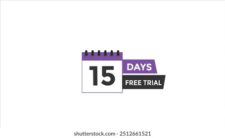 15 days free trial Countdown number banner templates. time icon. Vector Illustration 