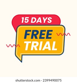 Vector de diseño plano de prueba libre de 15 días