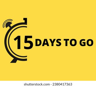 15 Days to go Countdown left days banner. Banner and Poster. vector illustration.