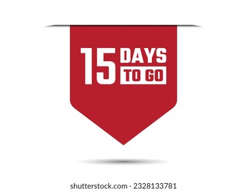 15 days to go red banner design vector illustration