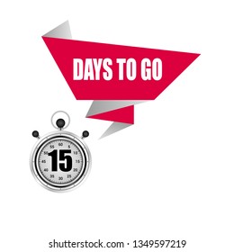 15 days to go sign.