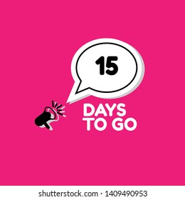 15 days to go - sign. flat design