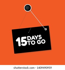 15 days to go - sign. flat design