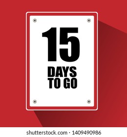 15 days to go - sign. flat design