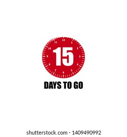 15 days to go - sign. flat design