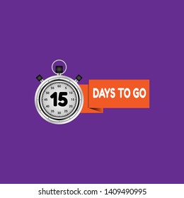 15 days to go - sign. flat design