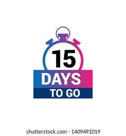 15 days to go - sign. flat design