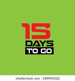 15 days to go - sign. flat design