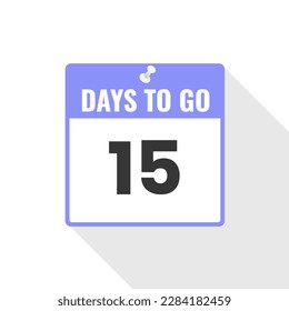 Icono de ventas de cuenta regresiva 15 días a la izquierda. Faltan 15 días para ir Banner promocional