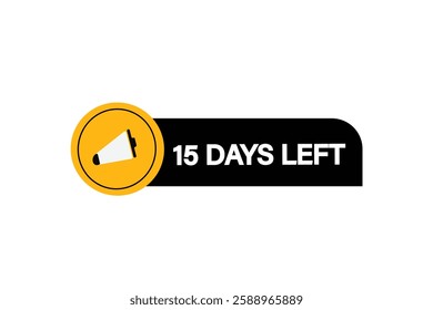 15 days left, sale countdown vector symbol, clock, time,  background, template 15 days left go, countdown, sticker, left banner, business, sale, label button
