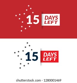 15 Days Left sign - emblem, label, badge,sticker, logo. Designed for your web site design, logo, app, UI