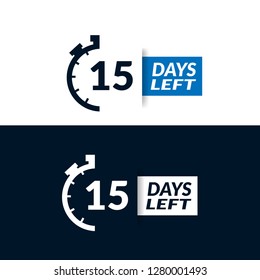 15 Days Left sign - emblem, label, badge,sticker, logo. Designed for your web site design, logo, app, UI