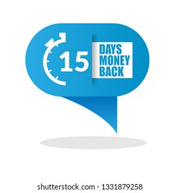 15 days money back sign. modern sticker,label,banner.