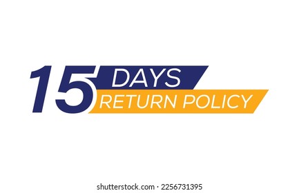 icono de política de devolución de 15 días, tipografía de política de devolución de 15 días