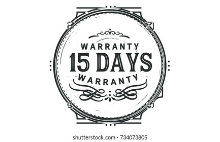 15 days warranty icon vintage rubber stamp guarantee