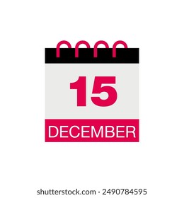 15 december calendar date icon vector eps