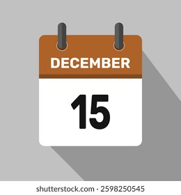 15 december calendar icon vector month date illustration design