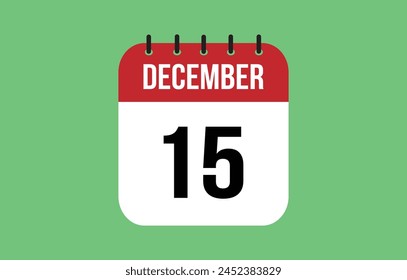 15 December Calendar. December Calendar Vector.