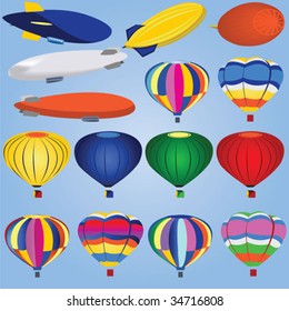 15 different airships and balloons.