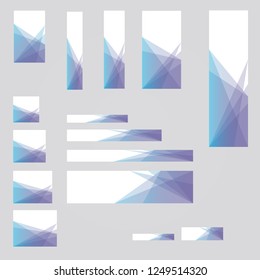 15 different sized banners background template design for desktop and mobile ads.