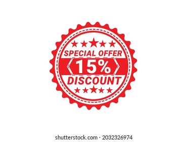 15% discount label and sale banner design template