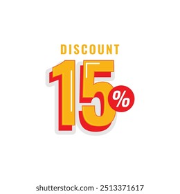 15% Discount off Label Vector Template Design Illustration