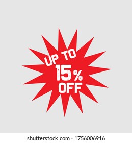 15% of the discount, promotion sale offer.