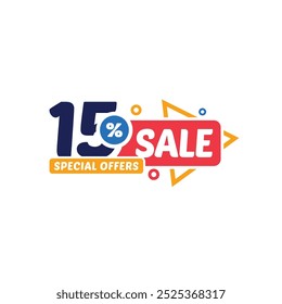 15% Discount Sale Vector Template Design Illustration Collection