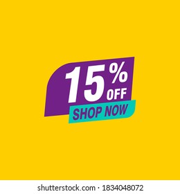 15 descuento, distintivos de vectores de venta para etiquetas, , pegatinas, banners, etiquetas, etiquetas, etiquetas web, nueva oferta. Banner de signo de origami de descuento