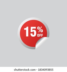 15 discount, Sales Vector badges for Labels, , Stickers, Banners, Tags, Web Stickers, New offer. Discount origami sign banner