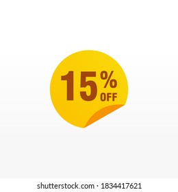 15 descuento, distintivos de vectores de venta para etiquetas, , pegatinas, banners, etiquetas, etiquetas, etiquetas web, nueva oferta. Banner de signo de origami de descuento