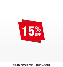 15 discount, Sales Vector badges for Labels, , Stickers, Banners, Tags, Web Stickers, New offer. Discount origami sign banner